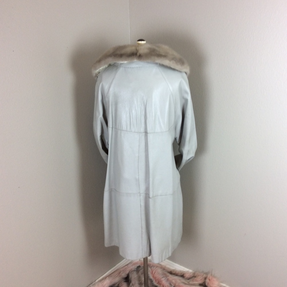 SOLD LEATHER MINK COLLAR SPYGIRL SWING TRENCH COAT - Picture 4 of 8